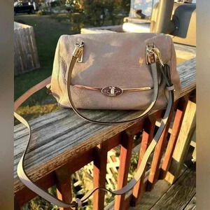 COACH 25169 MADISON MADELINE LEATHER SATCHEL LIGHT GRAY